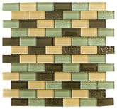 Soldier Green Crystal Brick Glass Mosaic Tile for Bathroom and Kitchen Walls Kitchen Backsplashes By Vogue Tile